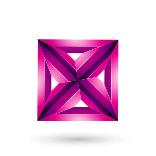 Magenta 3D géométrique gaufré carré et triangle X forme Illu — Photo