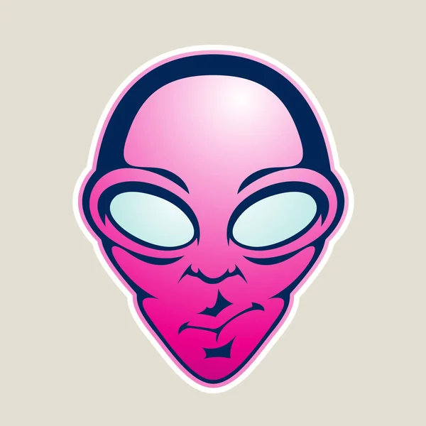 Illustrazione dell'icona del cartone animato con testa aliena Magenta — Foto Stock