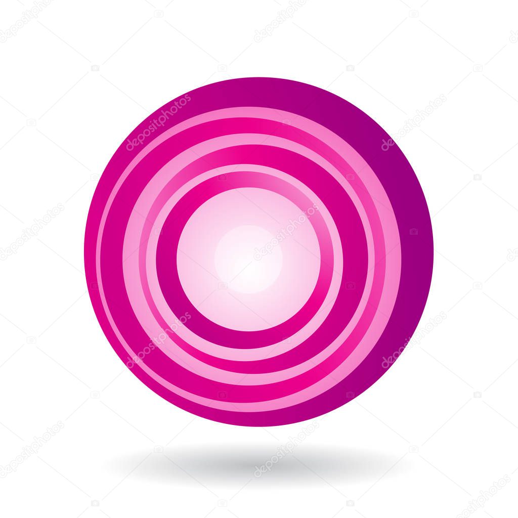Illustration of a Striped Magenta Icon for Letter O isolated on a White Background