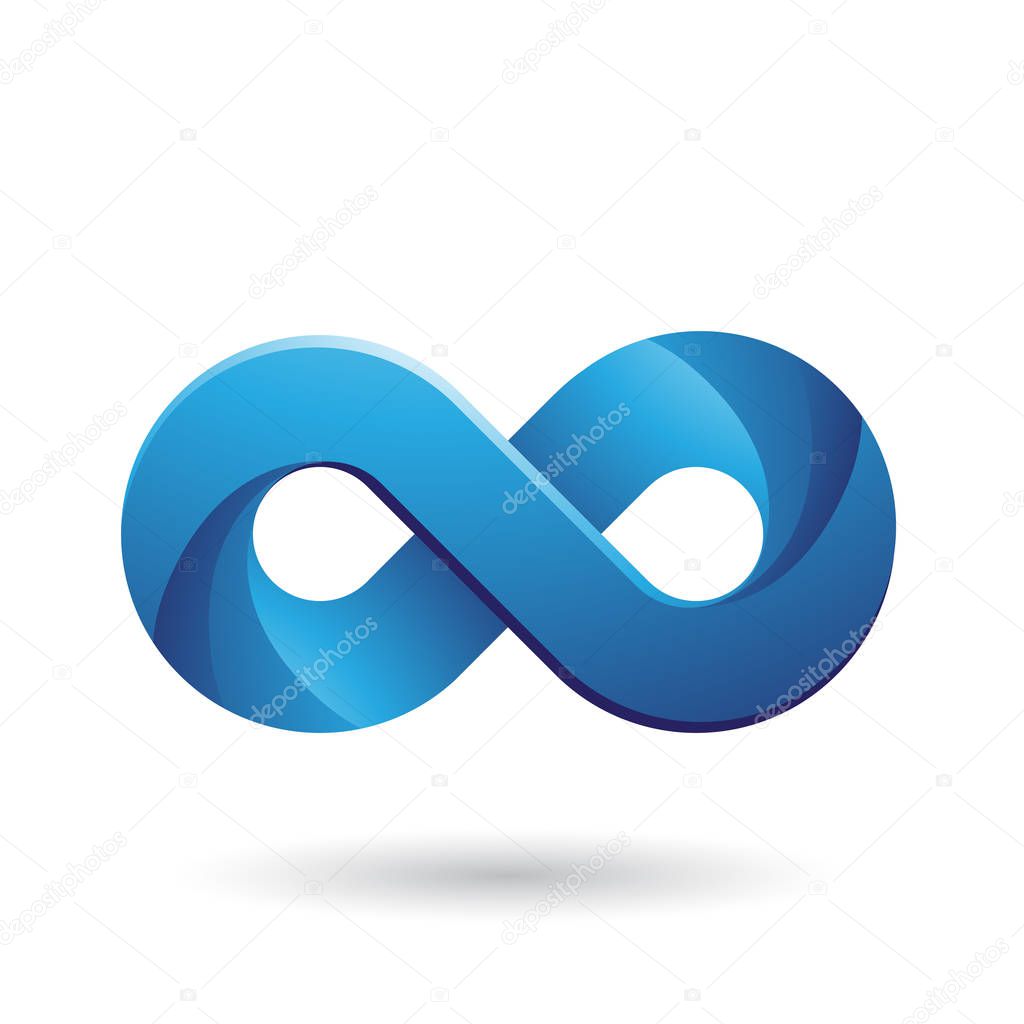 Illustration of Infinity Symbol with Blue Color Tints isolated on a White Background