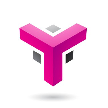 Macenta ve Siyah Fütüristik Köşe Şekli İllüstrasyon