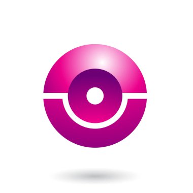 Macenta Fütüristik Parlak Küre İllüstrasyon