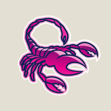 Magenta Parlak Akrep Simge İllüstrasyon