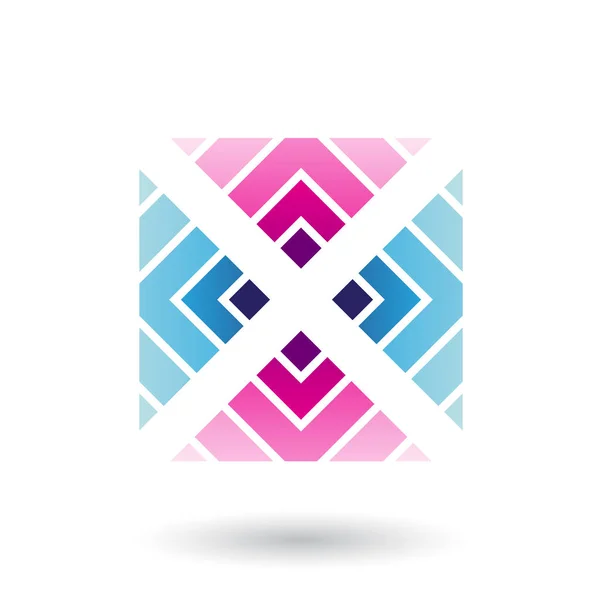 Magenta e Blue Letter X Ícone com quadrado e triângulos Illustr — Fotografia de Stock