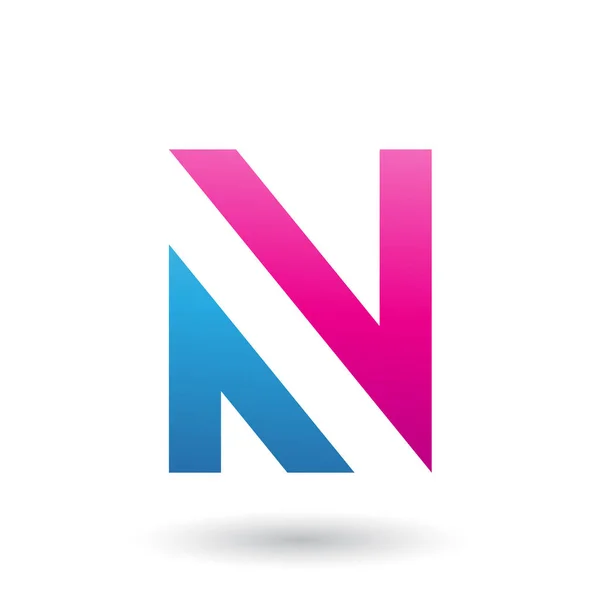 Magenta и Blue V Shaped Icon for Letter N — стоковое фото