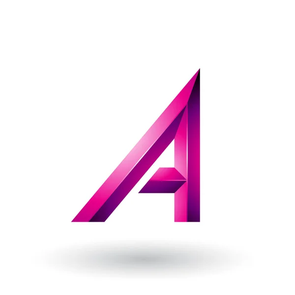 Magenta Bold and Curvy Geometrical Letter A Illustration — Stock Photo, Image