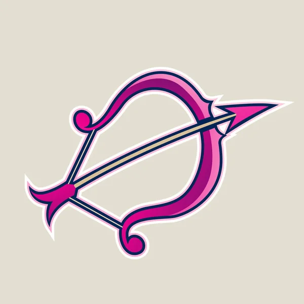 Purpurowy łuk i Strzałka Cartoon ikona ilustracja — Zdjęcie stockowe