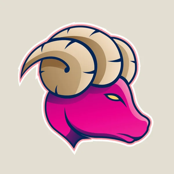 Ilustración del icono de dibujos animados de Magenta Aries o Ram —  Fotos de Stock