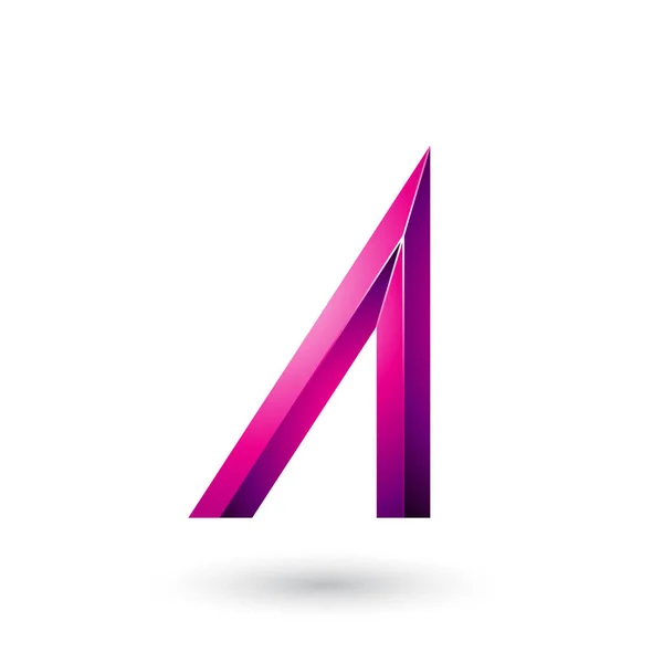 Magenta Geometrical Glossy Letter A Illustration — Fotografie, imagine de stoc