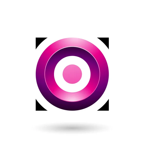Purpurowy błyszczący okrąg w kwadratowej ilustracji — Zdjęcie stockowe