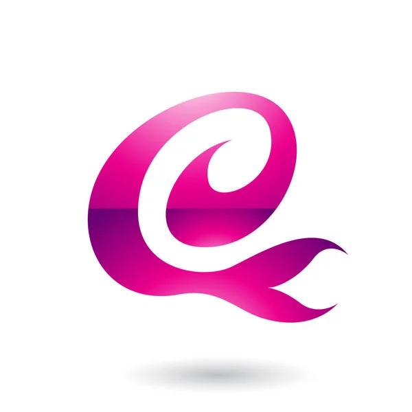 Purpurowy błyszczący łuk zabawa litera E ilustracja — Zdjęcie stockowe