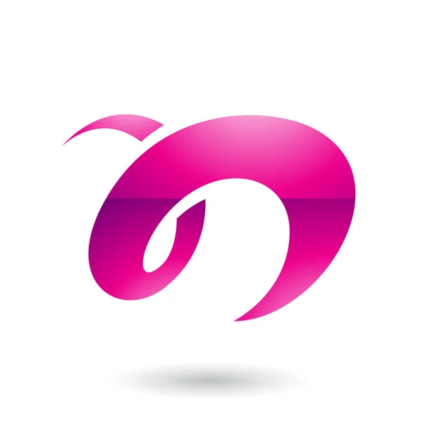 Magenta brilhante Curvy Fun Letter N Ilustração — Fotografia de Stock