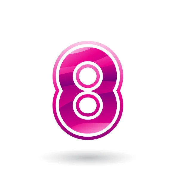 Purpurowy okrągły ikona dla liczby 8 ilustracja — Zdjęcie stockowe