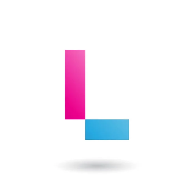 자홍색 문자 L 와 직사각형 모양 그림 — 스톡 사진