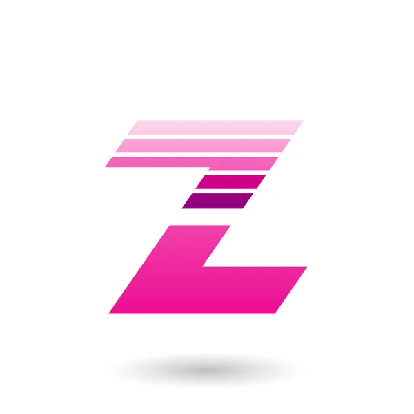 Carta Magenta en rodajas Z con gruesas rayas horizontales Illustrati — Foto de Stock