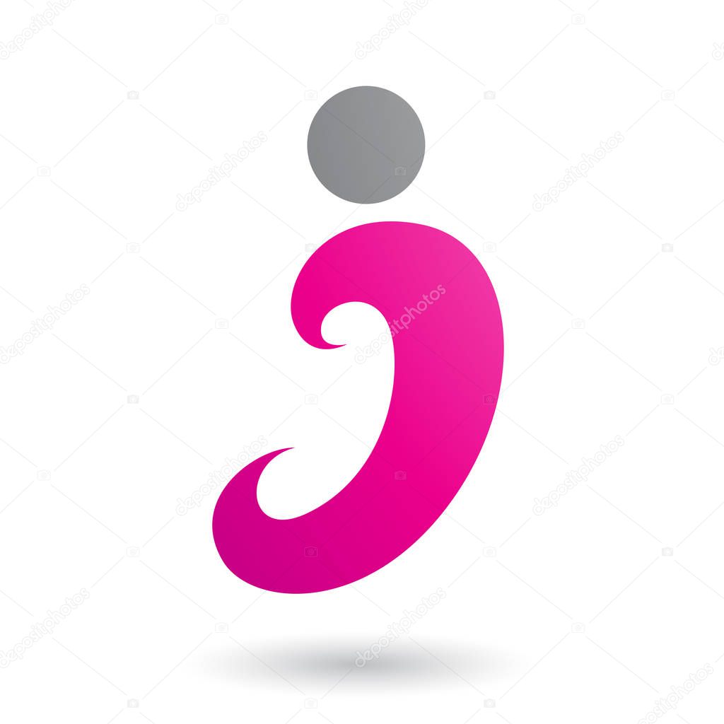 Magenta Curvy Fun Letter I Illustration