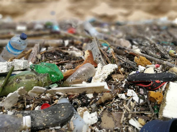 Verschmutzung Und Müll Strand Plastikmüll Meer — Stockfoto