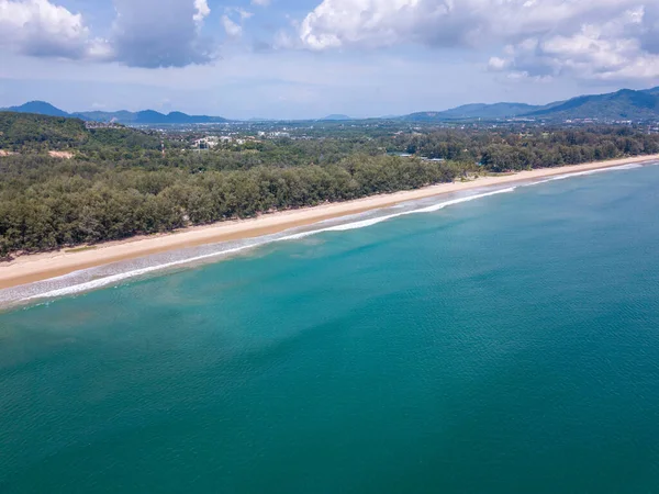 Vista Drone Angolo Alto Una Spiaggia Nel Nord Ovest Contro — Foto Stock