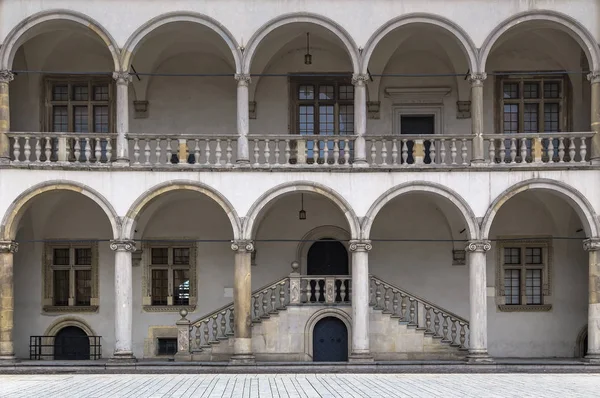 Innenhof Des Königlichen Schlosses Auf Dem Wawel Krakau Polen — Stockfoto