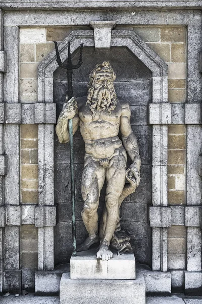 Sculpture Neptune Dans Jardin Maison Rubens Anvers Belgique — Photo