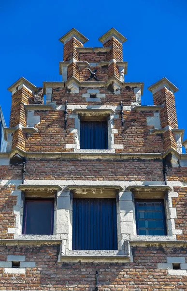 Fragment Fasáda Domu Rubense Cihlový Dům Charakteristika Antverpy Belgie — Stock fotografie