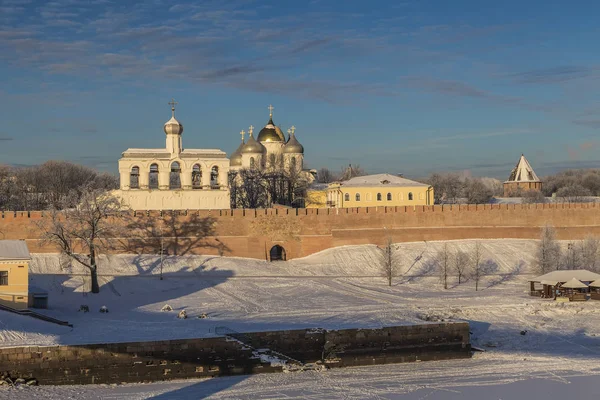 Αγία Σοφία Καμπαναριό Και Αγία Σοφία Στο Κρεμλίνο Νόβγκοροντ Veligiy — Φωτογραφία Αρχείου