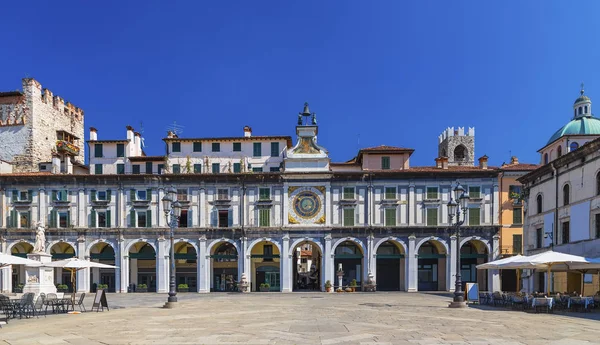 Torre Relógio Piazza Della Logia Brescia Itália — Fotografia de Stock