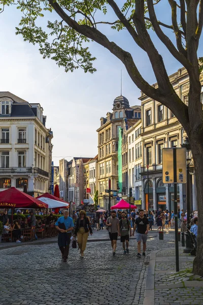 Een van de centrale straten van Brussel — Stockfoto