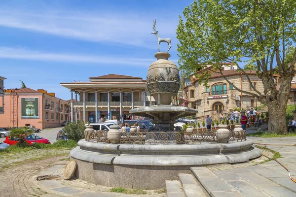 One of the central squares of the city Sighnaghi — Stock Photo, Image