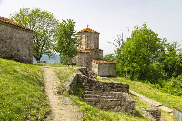 Mosteiro de Nekresi e igreja abobadada com um telhado de azulejos — Fotografia de Stock