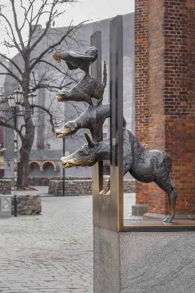 Monumento aos músicos da cidade de Bremen — Fotografia de Stock