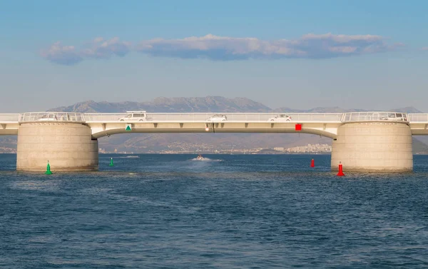 Croatia Trogir Central Draw Span Pillars Road Bridge Connecting Mainland — Stock Photo, Image