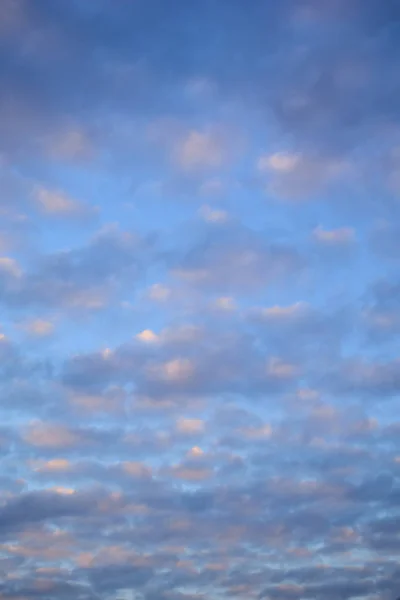 Witte Roze Grijze Wolken Een Herfst Avondlucht Net Voor Zonsondergang — Stockfoto