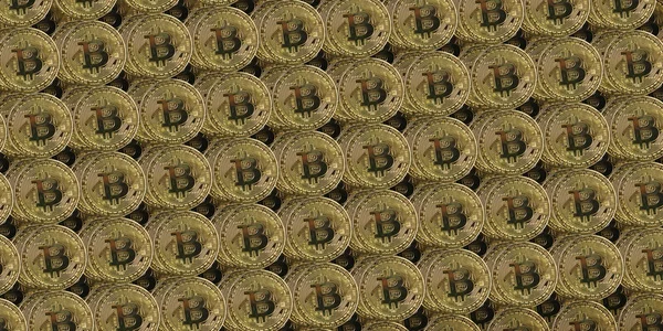 Bitcoin de oro. criptomoneda. Nuevo dinero virtual . —  Fotos de Stock