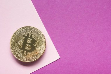 Bitcoin altın para. Kripto para birimi konsepti. Sanal para birimi arkaplanı.