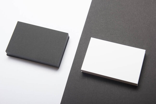 Business cards blank. Mockup on color background. Flat Lay. copy space for text