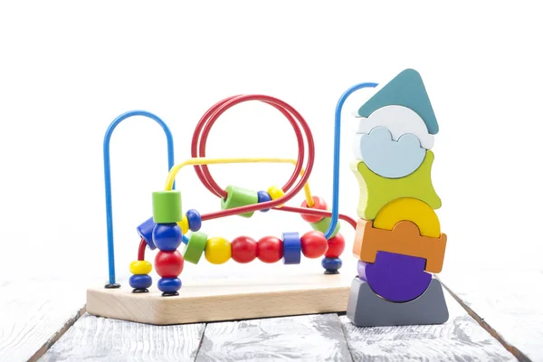 Набор детских игрушек на белом фоне — стоковое фото