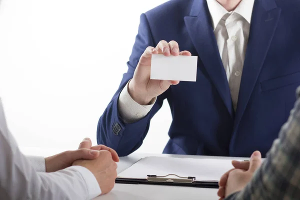 Business Executive utbyta visitkort tomt. Kopiera utrymme — Stockfoto