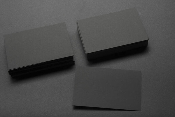 Business cards blank. Mockup on color background. Flat Lay. copy space for text