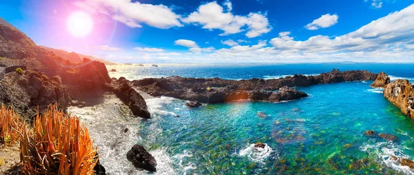 Natura Paesaggio Marino Panoramico Isole Canarie Avventure Viaggio Paesaggio Tenerife — Foto Stock