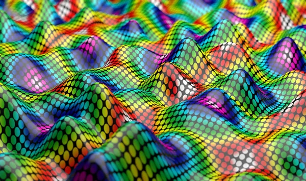 Waves Curl Pattern Vibrant Colored Abstract Colorful Background Illustration — Stock Photo, Image