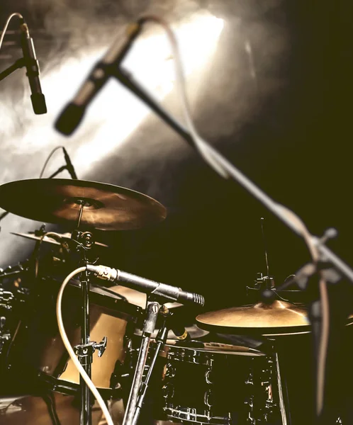 Levande Musik Bakgrund Trumma Scenen Konsert Och Natt Livsstil — Stockfoto