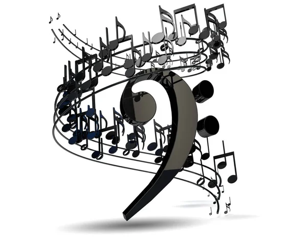 Ilustración Notas Musicales Signos Musicales Hoja Música Abstracta Diseño Fondo —  Fotos de Stock