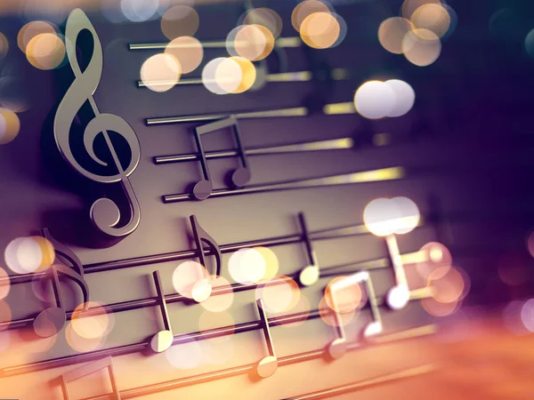 Ilustración Notas Musicales Signos Musicales Hoja Música Abstracta Canciones Melodía — Foto de Stock