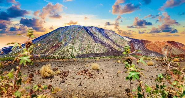 Природа Вулканічну Орієнтир Spain Teide Вулкан Канарки Острова Тенеріфе Національний — стокове фото