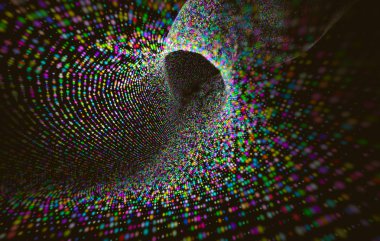 Bilim ve teknoloji kavramı. Büyük veri ve bilgi işlem arka plan. Nokta tünel ve waves.3d illüstrasyon soyut