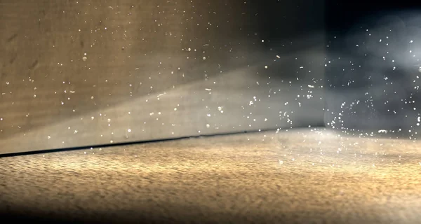 Üres Szoba Betonon Háttér Füst Köd Reflektorfényben Sötét Űrben — Stock Fotó