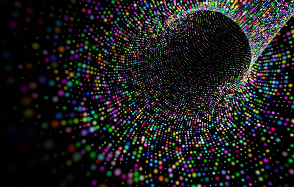 Science Technology Concept Big Data Computing Background Abstract Dots Tunnel — Stock Photo, Image