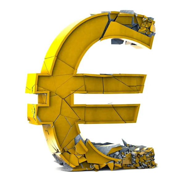 concept of bank and finance and bankruptcy.Depreciation of world currencies.Euro symbol currency symbol on white background.3d illustration