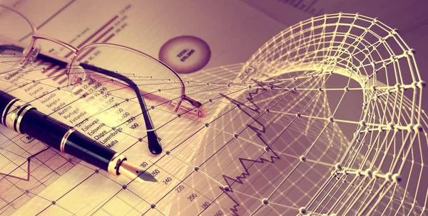 Diagram Och Grafik Bakgrund Delningsekonomin Och Investera Bakgrund Finans Och — Stockfoto